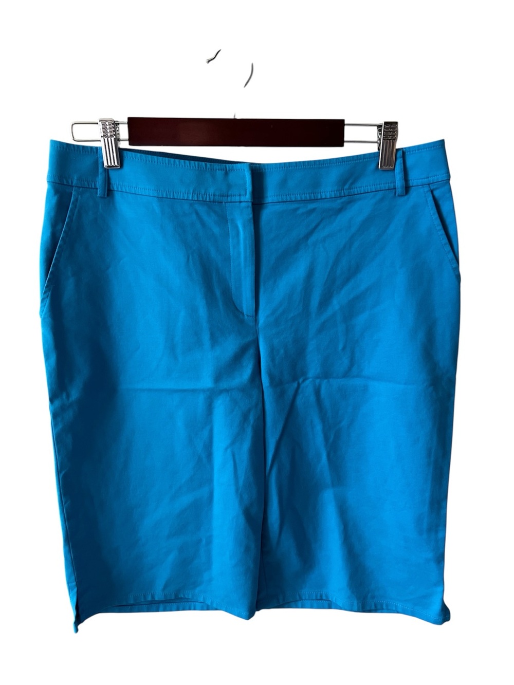 ST. JOHN blue  Women's Cotton Blend Bermuda Shorts 10